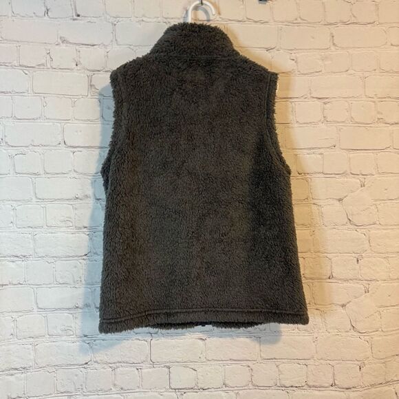 Patagonia Charcoal Gray Fleece Vest Zip-Up High Collar - Picture 2 of 5